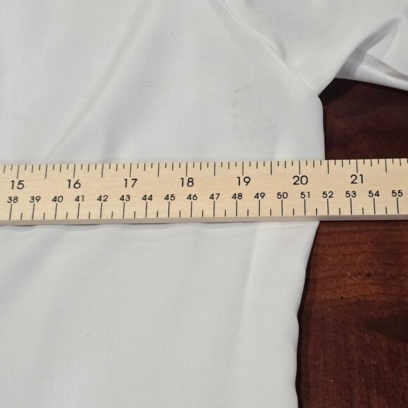 Coquette Elisabeth Williams M, Vintage White Button-up  Blouse w/ Lace Detailing - Picture 8 of 10